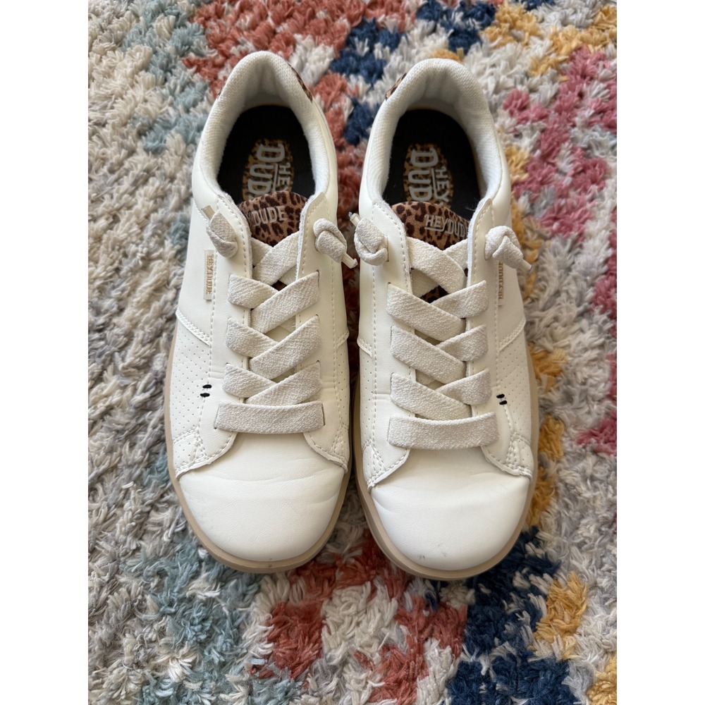 HEYDUDE Karina Duo Classic Women's 9 Ivory Leopard Sneaker Worn Once - Picture 2 of 10